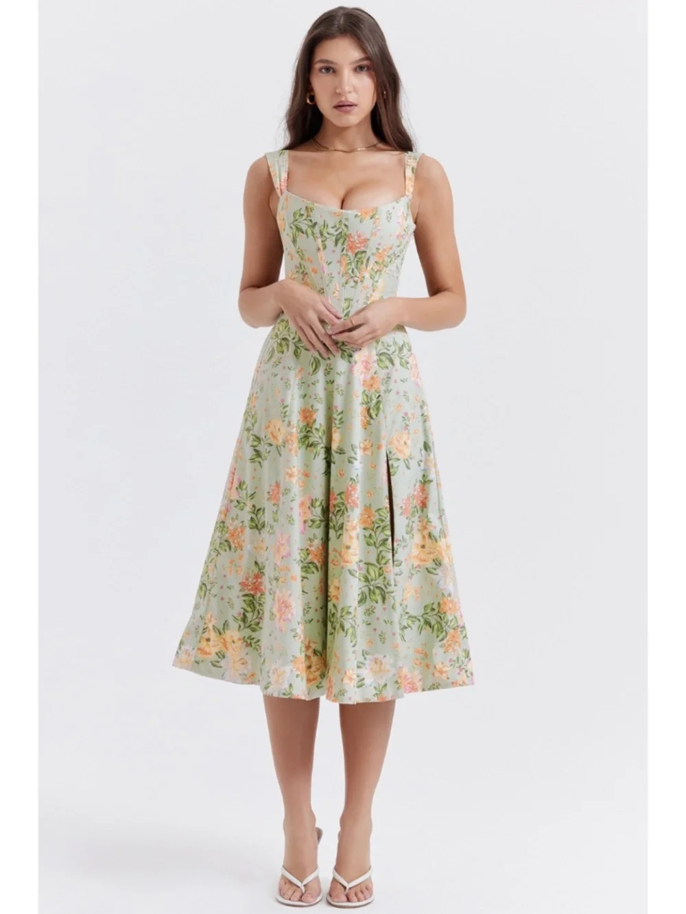 NEW House of CB Saira Light Jade Print Dress XS